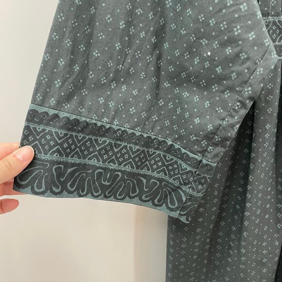 Marimekko 8 Mila Dress Muija Print Vintage 1970s Charcoal Gray Midi Scandinavian - Picture 4 of 11